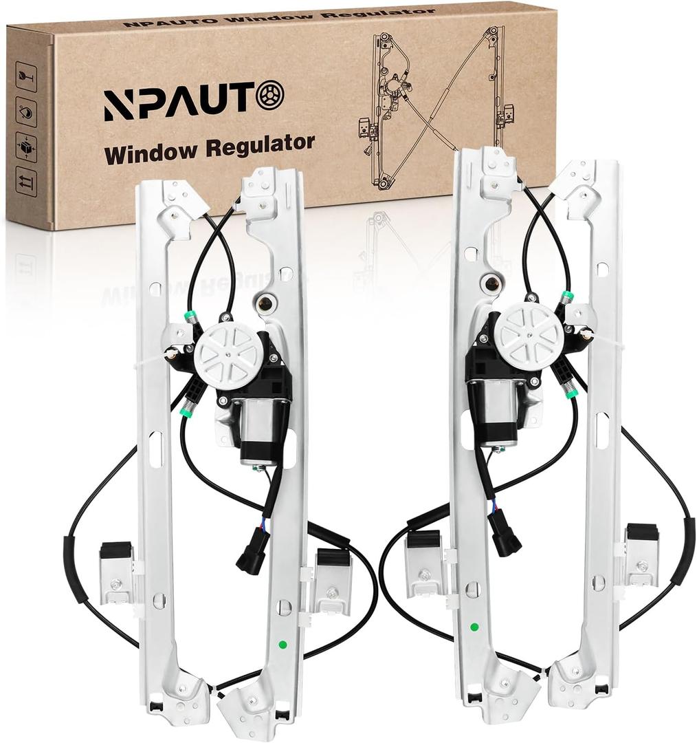 Front Driver Passenger Side Power Window Regulator w/Motor for 1999 2000 2001 2002 2003 2004 2005 2006 2007 Silverado Tahoe Avalanche Suburban, GMC Sierra Yukon XL, Escalade ESV EXT, Left Right