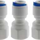 3pcs 1/4 Female NPT 1/2in(12.5mm) Thread Adapter to 1/4 Inch (6.35mm) Quick Connect Plastic RO Fittings Water Purifier Accessories