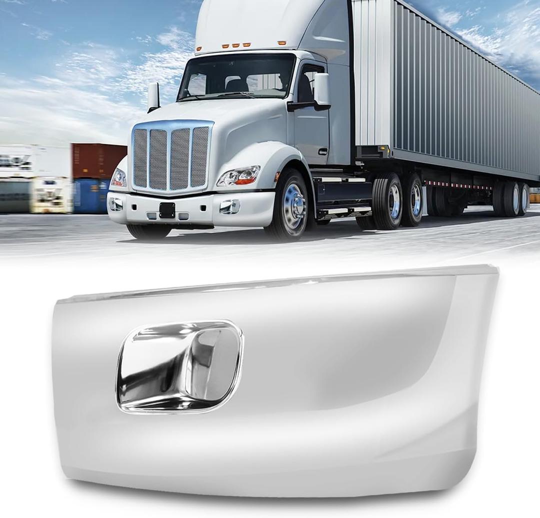 Bumper Middle w/Fog Light Holes Opening Replacement for Peterbilt 579 (w/o Hole Chrome, Left)