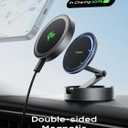 THREEKEY Qi2 Certified MagSafe Car Mount Charger,Car Wireless Charger,15W Magnetic Charger Fast Charging,Retractable Phone Holder with 360Rotation,Car Mount for iPhone17-12&Galaxy S25 Ultra