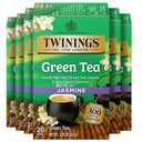 Twinings Green Tea with Jasmine Individually Wrapped Bags, 20 Count (Pack of 6), Fragrant Floral Scent, Caffeinated, Enjoy Hot or Iced, 120 Teabags