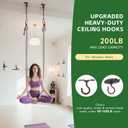 3PCS Ceiling Hooks for Hanging Plants, 200LB Plant Hanger Outdoor Indoor, Plant Hooks for Hanging Baskets/Wind Chime/Flower/Lantern/Bird Feeders/Hammocks/Swings/Yoga/Resistance Band(Wood)