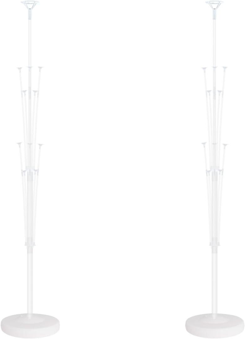 Balloon Column Stand Kit Set of 2 - Balloon Tower with Stand, Base, and Pole,Backdrop Decoration for Wedding, Baby Shower, Birthday Party, or Bachelorette Parties (No balloon) (Translucent)