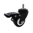 VWINDESK 2 inch M8(0.315'' ) 15mm Threaded Locking Caster Wheels, Set of 4, Swivel, Polyurethane PU Swivel Ball Casters with 360 Degree Top Plate 220lb Total Capacity, Brake, Used for Standing Desk