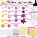 2 x Wavwavw 44 Pcs DIY Graduation Cap Decorations Kit Purple Grad Cap Decorations 3D Artificial Flowers Butterfly Decals Rhinestone Pearl Stickers Letter Stickers Glitter Paper for 2026 Grad Hats Decor