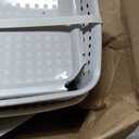 BINO | Plastic Storage Baskets with Lids, 45 Liter - 3 Pack, White | THE WOVEN COLLECTION | Storage Basket for Shelves | Woven Storage Baskets for Organizing Bins Pantry Shelf Organizer Container Bin