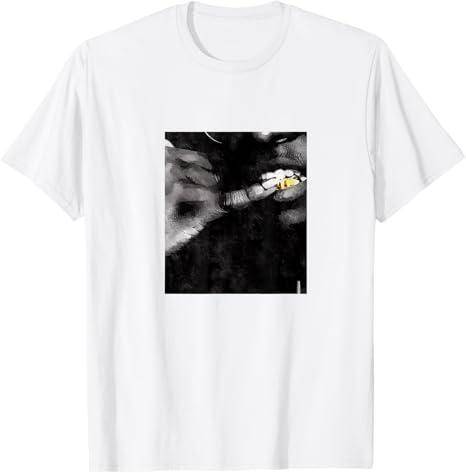 Black, White & Gold Grill Graphic T-Shirt (Small)