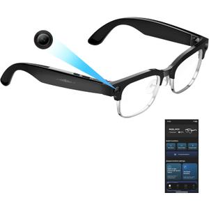 AI Smart Glasses with Camera, Real-Time AI Translation Glasses with Color-Changing Lenses for Travel, Sports, Outdoor Use, W630_Black