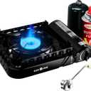 GasOne 15,000 BTU Propane or Butane Stove Dual Fuel Stove Portable Camping Stove - Patented - with Carrying Case Great for Emergency Preparedness Kit