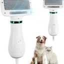 Dog Hair Dryer,2 in 1 Pet Hair Dryer with Slicker Brush,Dog Blow Dryer with 2 Adjustable Heat Setting Dogs Bath Brush for Grooming Small Medium Dogs Cats