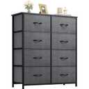 YITAHOME 8 Drawers Fabric Dresser - Storage Tower Unit Organizer Unit for Living Room & Closets - Sturdy Steel Frame & Easy Pull Fabric Bins (A-dark Grey)