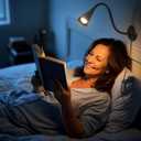 Dim Book Lights for Reading at Night,USB Goose Reading Lights for Books in Bed Headboard,LED Night Lights Plug into Wall,Adhesive Wall Lights for Bedroom,Portable Plug in Wall Sconces Hardwired,1 Pack