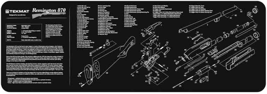 TekMat Original 12" x 36" - 1/8" Thick Oil Resistant Non-Slip Waterproof Scratchproof Washable Rifle Maintenance & Cleaning Mat for use with Remington