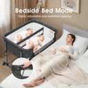 MTWML Twin Bassinet for 2 Babies, Double Bedside Twins Crib, Light Grey