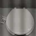 BEMIS 7750TDG Commercial Heavy Duty Open Front Toilet Seat with Cover, Industrial Seat with Secure Installation, Made in USA, Round, White