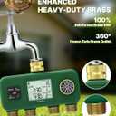 MOES 4 Zone Water Timer for Garden Hose, Heavy Duty Solid Brass Inlet & Outlets, Programmable Sprinkler Timer Battery Operated, 4 Way Faucet Valve with Sequential Watering (Non-WiFi)