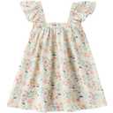 LNKXRTY Toddler Girls Ruffle Sleeve Flower Dress Babys Beach Sundress 688 Colorful Flowers 90 (White)