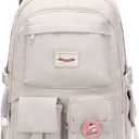 Makukke School Backpacks for Teen Girls - Laptop Backpacks 15.6 Inch College Cute Bookbag Anti Theft Women Casual Daypack,Gray