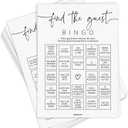 GardenCity Find The Guest Bingo Game Cards, Bridal Shower Games, Baby Shower Bingo Game, Wedding Game, 50 Unique Cards, Minimalist