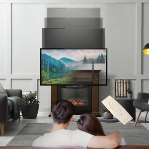 Motorized Fireplace TV Wall Mount, Remote Control Electric Pull Down Mantel Mounting Bracket for 32 to 65 in, Fireplace TV Mount Up to 88 lbs,Height Adjustable,Max VESA 600 x 600mm