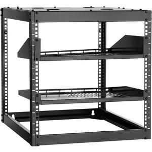 VEVOR 10U Server Rack, Open Frame Network Rack,4-Post Floor Standing or Wall Mounted, Includes 2PCS Vented 1U Rack Shelves & Mounting Hardware, Computer Wall Rack for 19" IT/AV Equipment, 10U Server Rack