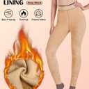 Women's Fleece Lined Tights - Sheer Warm Pantyhose Fake Translucent, High Waist Thermal Leggings for Winter (Black, L)