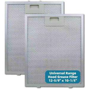 2-Pack Newly Upgraded Universal Range Hood Grease Filter, 12-5/9" x 10-1/5" (12.56x10.2) Aluminum Mesh Filter 5-Layer Design for Most Standard Kitchen Vent Hoods, Easy to Clean & Dishwasher Safe