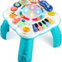 Baby & Toddler Toys, Baby Activity Center 6 to 12-18 Month Old, Learning Musical Table Toys for 1 2 3 Year Old Boys Girls Gifts (Green)