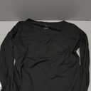 Trendy Queen Womens Square Neck Long Sleeve Shirts Double Lined Slim Fit Tops Y2K Going Out Basic Tees (Large, Black)