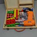 Kids Tool Set with Drill, Educational Montessori Toys for 3 Year Old Boys 44 Pcs STEM Kids Toys Wooden Toddler Tool Set with Apron & Box Birthday Gifts for 3 4 5 Year Old Boy Girl