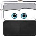 Gven Windshield Sun Shade Universal Fit for Car Window Sunshades Cover Automotive Interior Sun Protector Accessories for Compact& Midsize Sedan,Com& Subcompact SUV,Small Pickup,Wagon(Eyes-Grey, S)