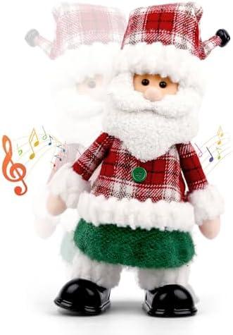 WeDoSoy Singing Dancing Santa Claus - Christmas Animatronics Musical Santa Claus, Animated Christmas Plush Doll, Indoor Holiday Decoration
