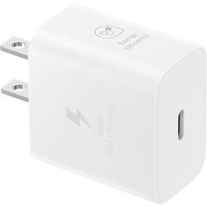 Samsung 25W Wall Charger Power Adapter, Cable Not Included, Super Fast Charging, Compact Design, Energy Efficient, Compatible with Galaxy and USB Type C Devices, White