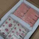 4 Pack Ceramic Berry Baskets, 4.6" Square Fruit Bowls with Holes, Pink & White Berry Containers for Fridge, Decorative Strawberry Grape Cherry Colander, Fruit Crate Holder for Gift Kitchen