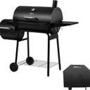 Royal Gourmet CC1830SC Charcoal Grill Offset Smoker with Cover, 823 Square Inches, Black, Perfect for Backyard Cooking, Outdoor Camping