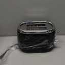 Mueller Retro Toaster 2 Slice with 7 Browning Levels and 3 Functions: Reheat, Defrost & Cancel, Stainless Steel Features, Removable Crumb Tray, Under Base Cord Storage, Black