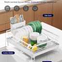 Kitsure Dish Drying Rack for Kitchen Counter, 12.7''W x 16.7''L, White, 12.7''W x 16.7''L - 1 Tier