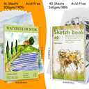 Qlmhudaim Watercolor Paper Pad  A4 (8.2" x 11.7") 140lb/300gsm,Heavyweight Cold Press Paper - for Watercolor, Mixed Media, Drawing & Sketch Book for Kids - Artist Professional & Craft Supplies