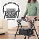 Zebra Stripe Rollator Seat Cushion Back Bar Cover Set Rollator Walker Seat Back Covers Stretchy Rollator Walker Accessories