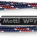 Nautical Durable Black Rope Cord Cuff Unisex Waterproof Bracelet with Magnetic Clasp for Men & Women (S - Wrist size: (6.5 - 6.7 inch], Malibu)