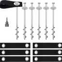 High Wind Trampoline Anchor Kit - Set of 4, 6, 8 Anchors - Heavy Duty Ground Stakes