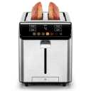 Chefman Smart Touch 2 Slice Digital Toaster, 6 Shade Settings, Touchscreen Controls, Extra-Wide Slots for Thick Breads & Bagels, +10 Seconds, Defrost, Removable Crumb Tray – Stainless Steel