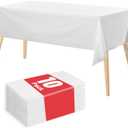 Plastic Table Cloth, 10 Packs Disposable Tablecloth 54 X 108 Inch White Plastic Tablecloth for Rectangle Tables Tougher PEVA Table Cover for Party Decorations Picnic Graduation Camping Birthday