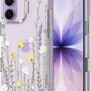 MOSNOVO for iPhone 17 Case | Military Grade 6.6ft Drop Tested | Camera Control | Clear with Wild Meadow Design