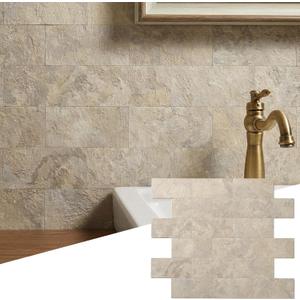 2026 New Upgrade Peel and Stick Backsplash Tile, Peel and Stick 11.34" X 11.57" Wall Tile for Kitchen, Bathroom, Fireplace, Laundry (Beige Ecru, 10 Packs)