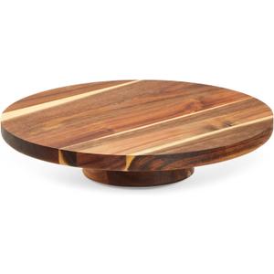 Juvale Round Acacia Wood Cake Stand for Wedding, Wooden Serving Platter for Appetizers and Desserts (12.75 Inches)