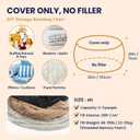 Bean Bag Cover (No Filler), Faux Fur Beanbag Chairs Covers Only, Stuffed Animal Storage Bean Bag, Giant Washable Beanbag Cover Without Filling, 6FT, Black