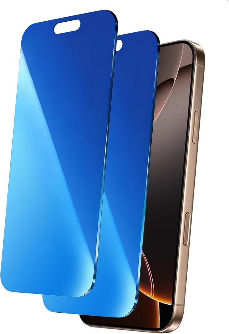 2 Pack for iPhone 16 Privacy Screen Protector [6.1 inch] Anti-Spy Private Tempered Glass Film Accessories Anti-Blue Light 9H Hardness No-Bubble Full Coverage Easy Installation