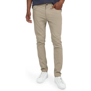 DKNY Mens Lightweight Travel Pants for Men- Skinny Fit Performance Tech Hiking Pants for Men | Business Casual Mens Work Pant (34W x 32L, Khaki)
