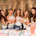 2 x 16 Pcs Babe Bachelorette Cups Bachelorette Party Tumbler with Lids and Straws Bridesmaid Cups Bridal Cup Plastic Travel Mug for Wedding Bachelorette Party Supplies Gifts (White, Rose Gold,24 oz)
